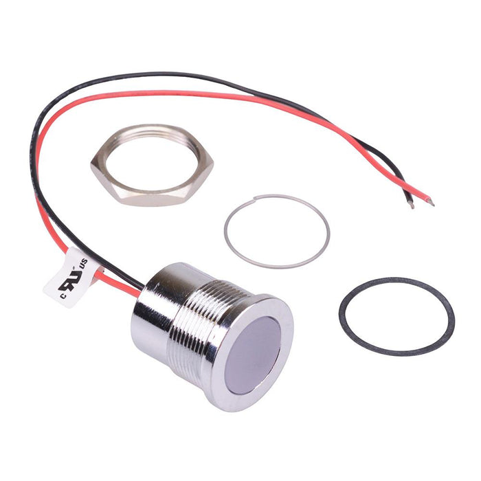 Q22F5CXXW12E White Flush 22mm 12VDC LED Panel Indicator IP67 APEM