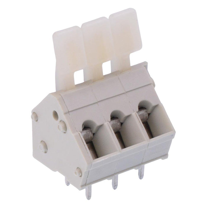 3-Way 5.00mm 45° Screwless PCB Terminal Block Grey 15A 300V