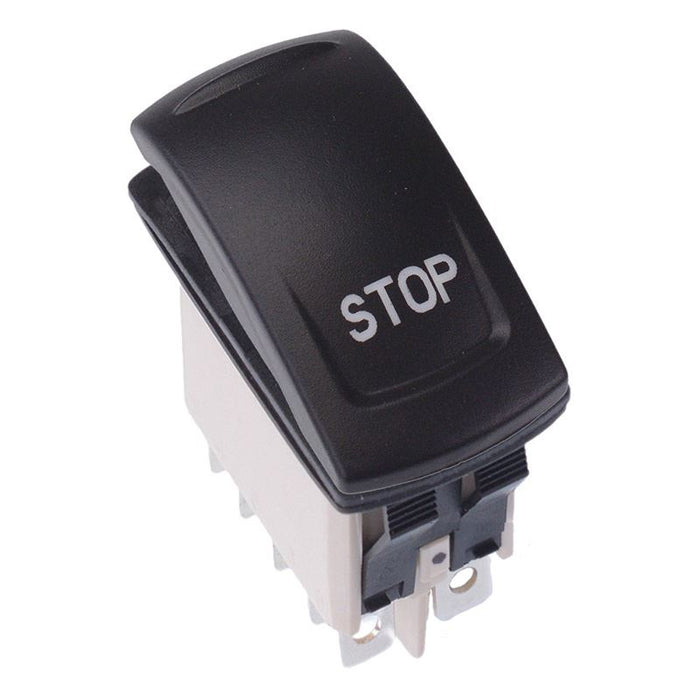 KR45CAKDDG22NXXXX06 APEM STOP Momentary Red 12V LED Automotive Rocker Switch DPDT IP68