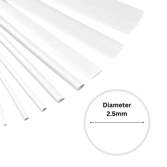 2.5mm x 1.2m White Heat Shrink Sleeve