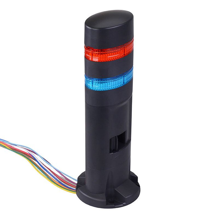 IDEC LD6A-2DZQB-RS Red/Blue Stack Light LED Tower with Sounder & Flasher Direct Mount 24VAC/DC