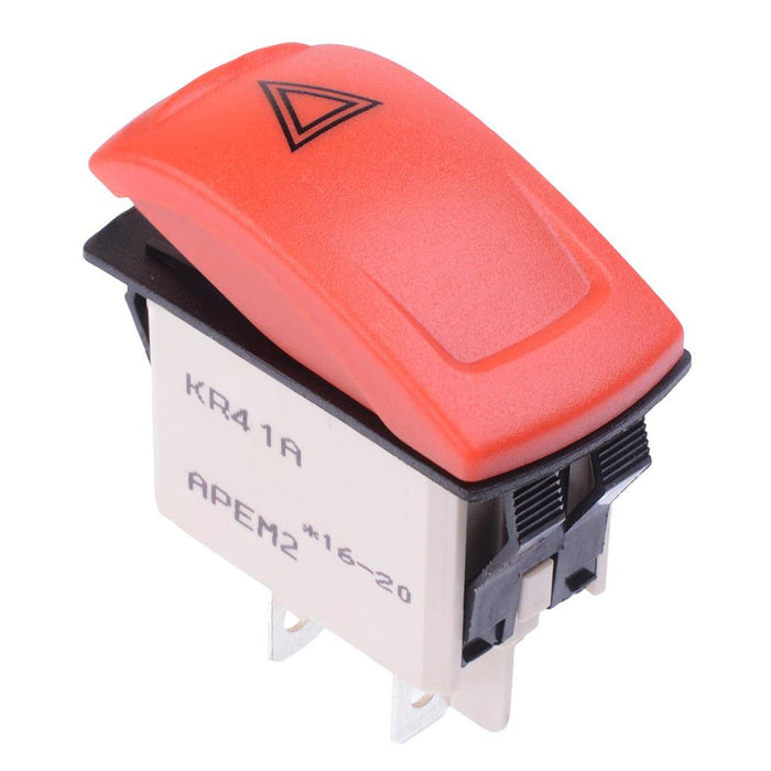 KR412AXXXA16N13XXXX APEM On-Off Red Hazard Warning Light Automotive Rocker Switch DPST