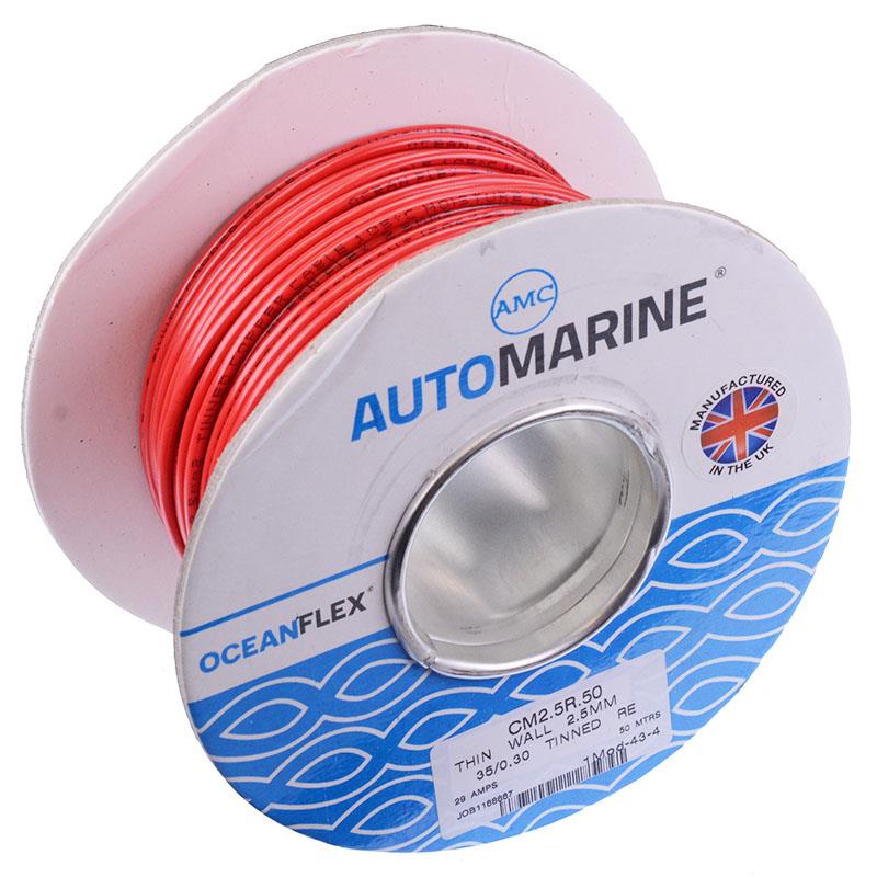 Red 2.5mm² Oceanflex Tinned Copper Cable 35/0.3mm 50M — Maplin Pro ...