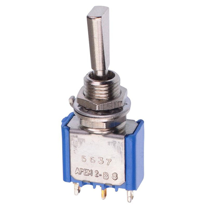 5637A9 APEM (On)-Off-(On) Momentary 6.35mm Miniature Toggle Switch SPDT 4A 30VDC