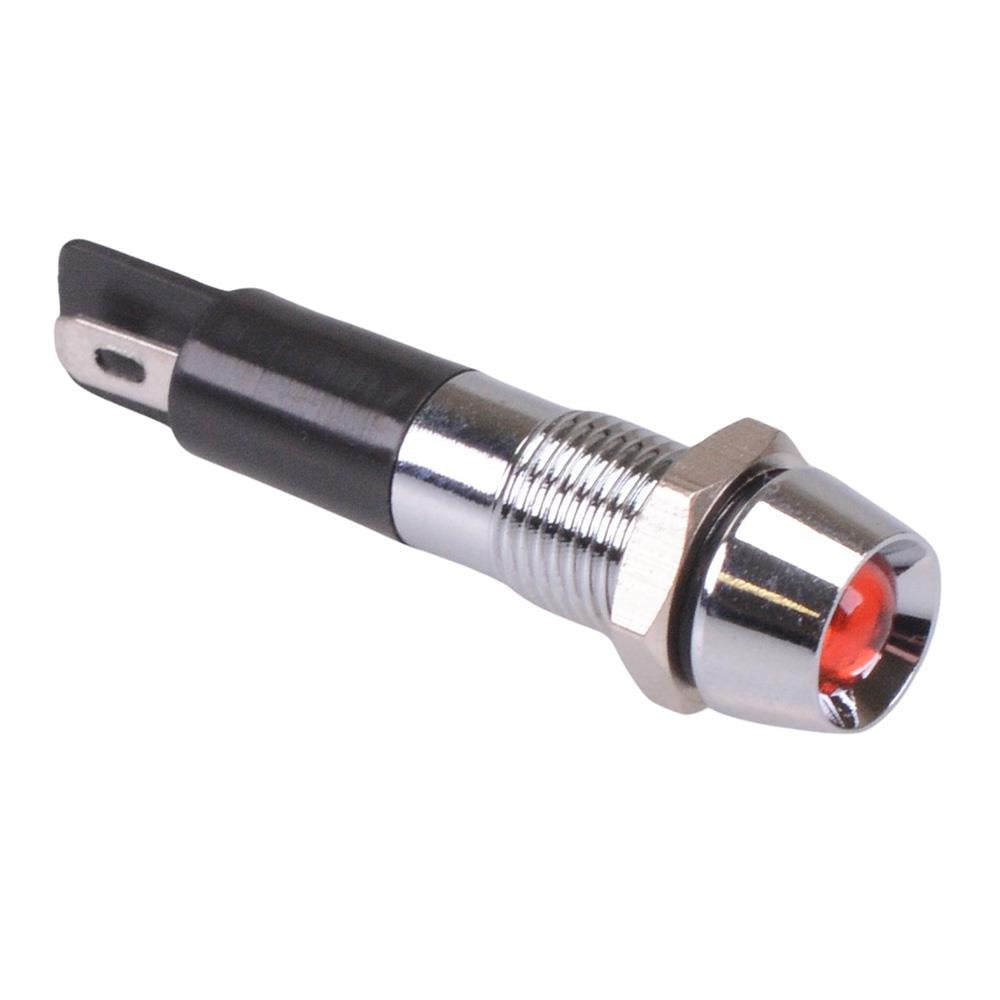 Red LED 8mm Metal Panel Indicator Light Recessed 24V — Maplin Pro ...