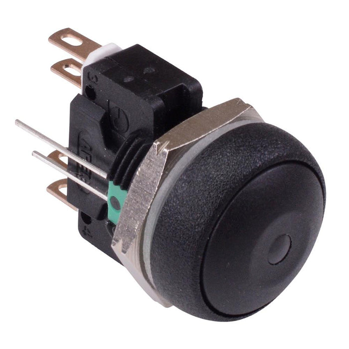 IRR8Z222L0G APEM Green LED Black Button Round 16mm Momentary Push Button Switch DPDT 5A IP67