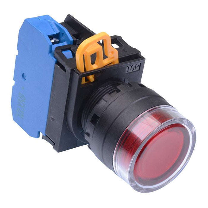 IDEC Red 24V illuminated 22mm Maintained Shrouded Push Button Switch NO IP65 YW1L-AF2E10Q4R