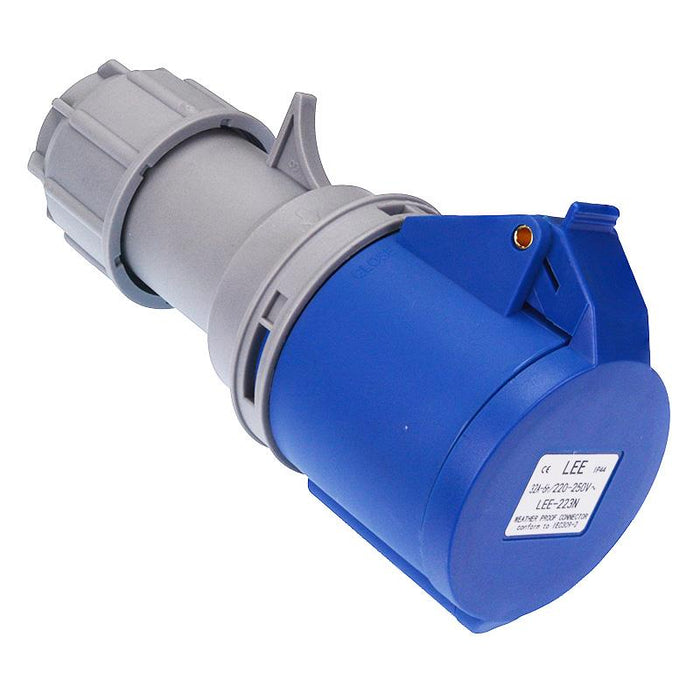 Blue 32A 230V 2P+E Industrial Inline Socket IP44 — Maplin Pro | Your ...