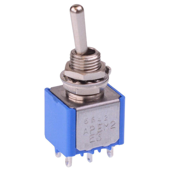 5642A APEM On-(On) Momentary 6.35mm Miniature Toggle Switch DPDT 4A 30VDC