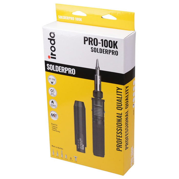 IRODA SolderPro 100K Cordless Butane Gas Soldering Iron 4-In-1 Kit 30-150W