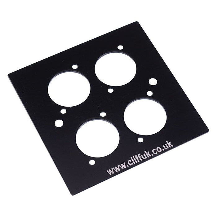 CLIFF CP30500 4 Way XLR Black Aluminium Faceplate