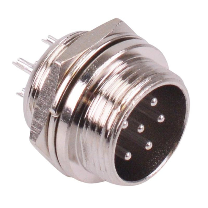 6 Way Male M16 Panel Mount Metal Circular Connector Socket 4A