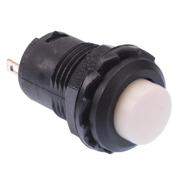 White 12mm Latching On-Off Switch SPST