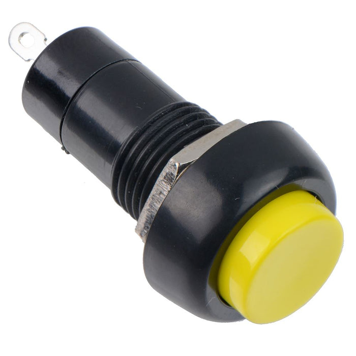 Yellow On-Off Latching Round Push Button Switch 12mm SPST