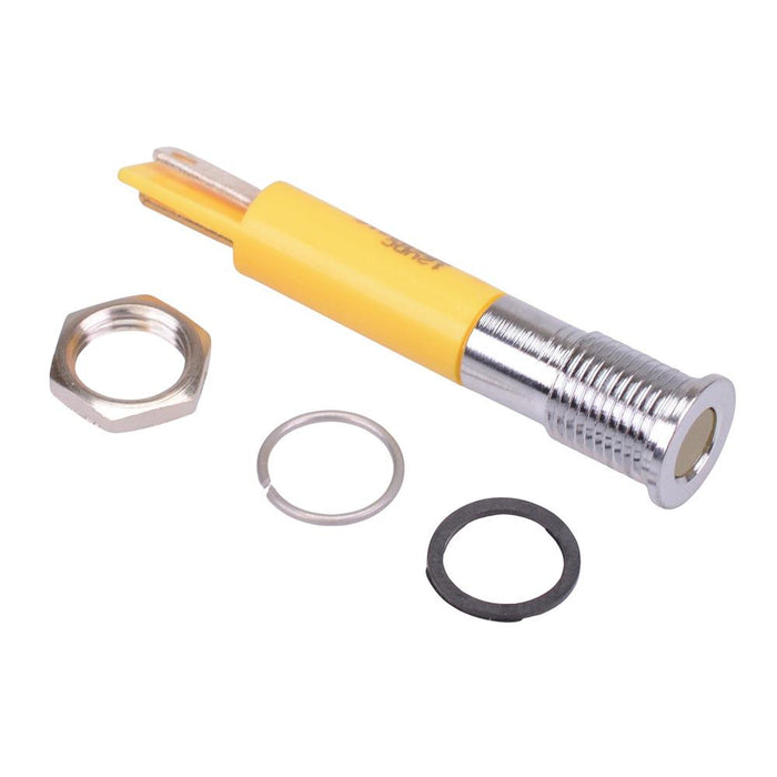 Q8F1CXXHY12E-X0350 Hyper Bright Yellow Flush 8mm 12VDC LED Panel Indicator IP67 APEM