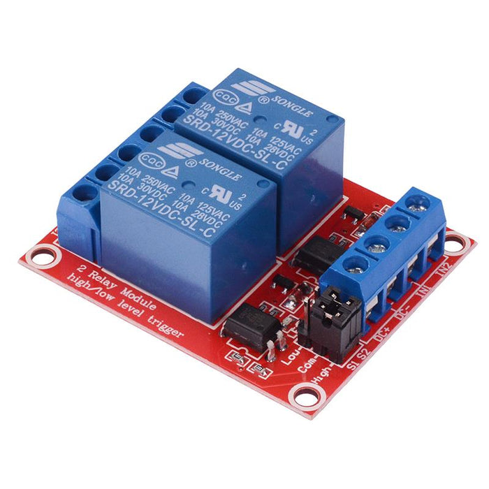 12V 2 Channel Relay Board Module Active Low - Terminal Blocks