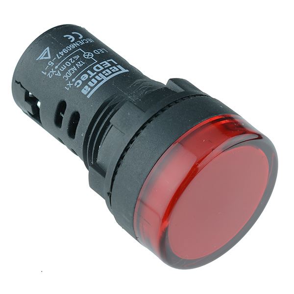 Red 22mm LED Pilot Indicator Light 12V