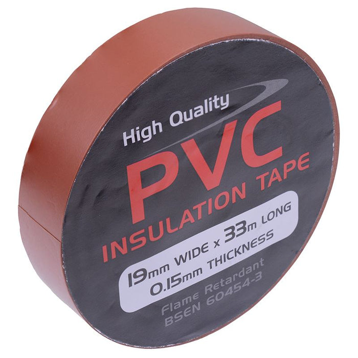 19mm x 33m Brown PVC Insulation Tape