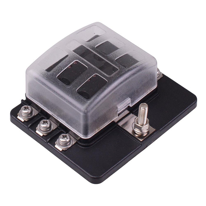6 Way Standard Blade Fuse Box with LED Indication M4 Screws 100A 32VDC