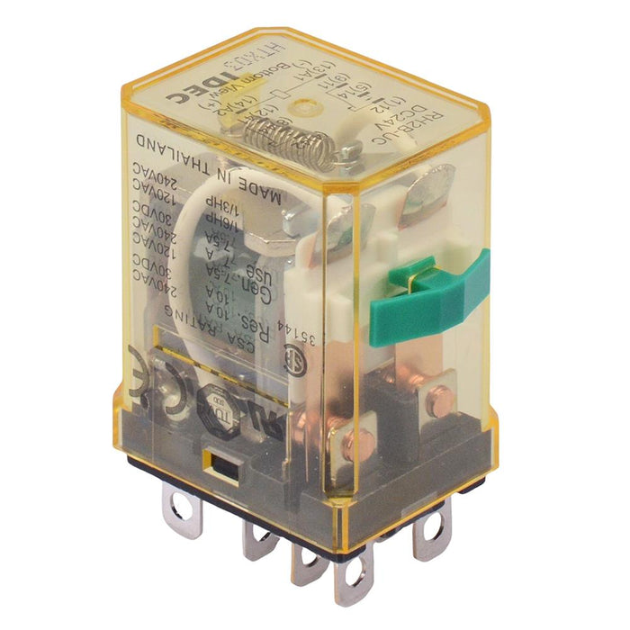 RH2B-UCDC24V 24VDC Plug In Compact Power Relay Check Button 10A DPDT IDEC