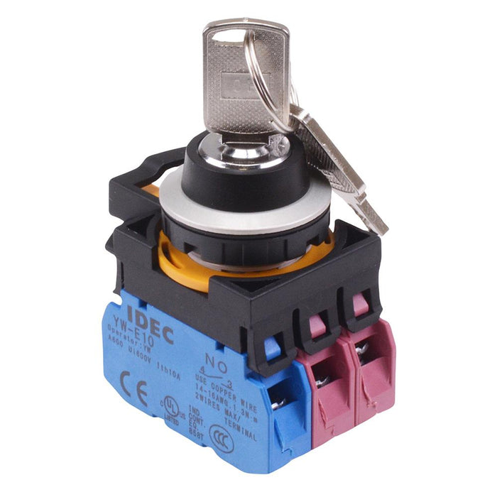 IDEC CW Series 3 Position Metallic Maintained Key Switch 1NO-2NC IP65
