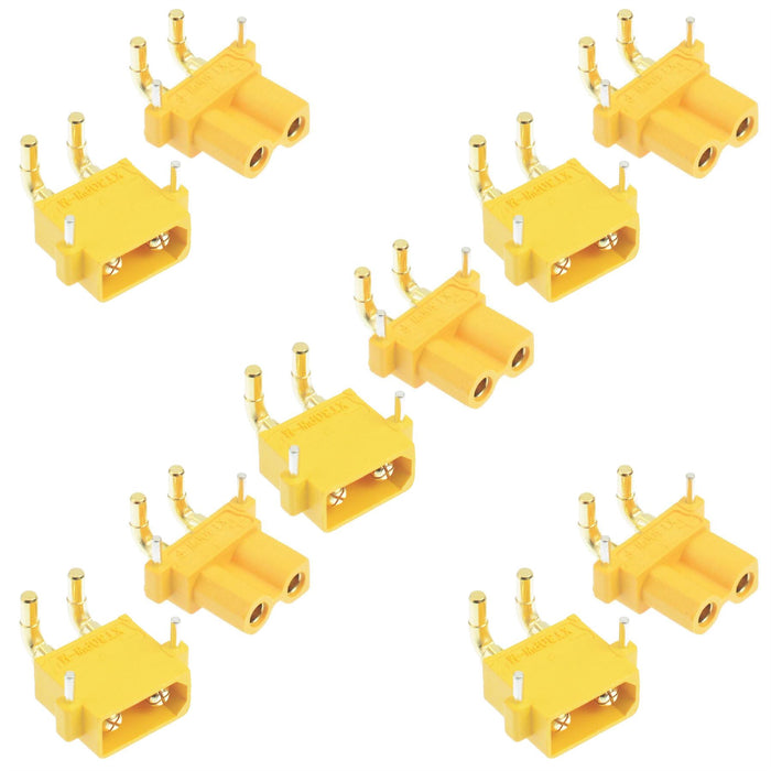 5 Pairs Male + Female Female XT30PW Gold Plated Connector 15A Amass