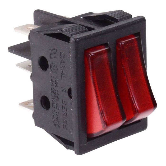 Red Dual On-Off 110V illuminated Rocker Switch DPST 16A