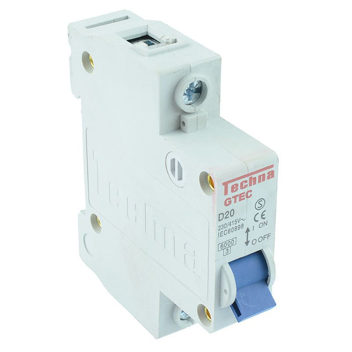 25A Single Pole Miniature Circuit Breaker Type B 6kA