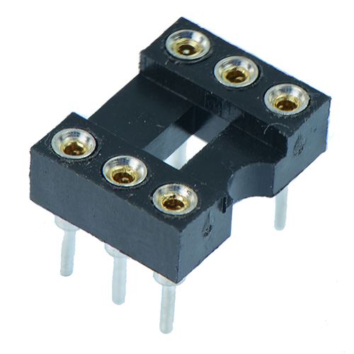 6 Pin DIP/DIL Turned Pin IC Socket Connector 0.3" Pitch