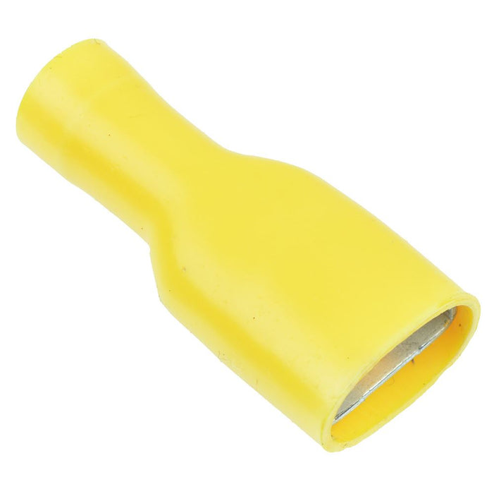 Yellow 9.5mm Insulated Female Spade Crimp Connector (Pack of 100)