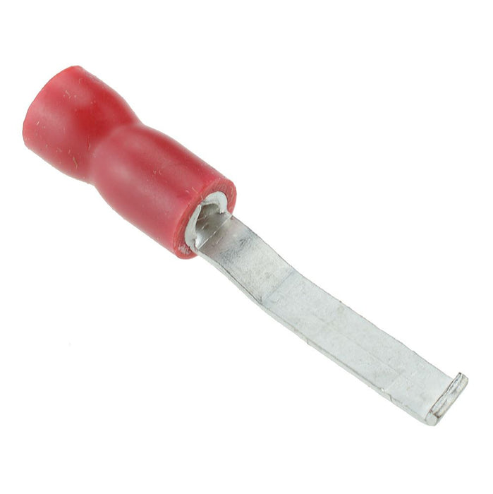 Red 3mm Hooked Blade Crimp Connector (Pack of 100)