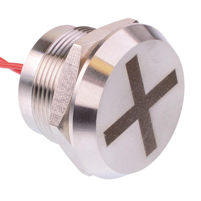 PBARYAFB000 APEM Momentary NO 22mm Stainless Steel Piezo Switch Prewired IP68