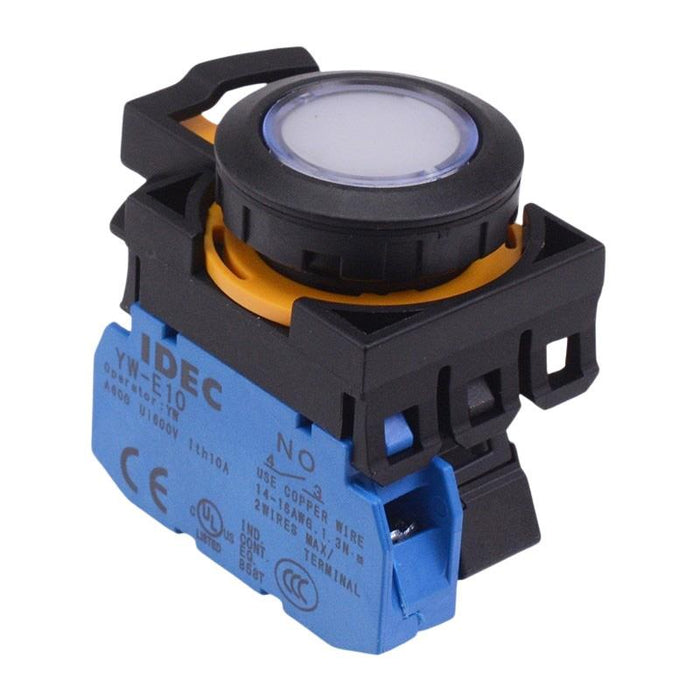 CW1L-M1E10Q3PW White 12V illuminated Momentary Push Button Switch 1NO IP65 IDEC