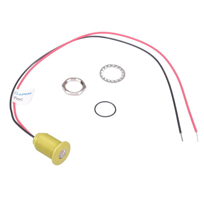 Q10F5AYXXSY02E Super Bright Yellow 10mm 2.1VDC LED Panel Indicator IP67 APEM