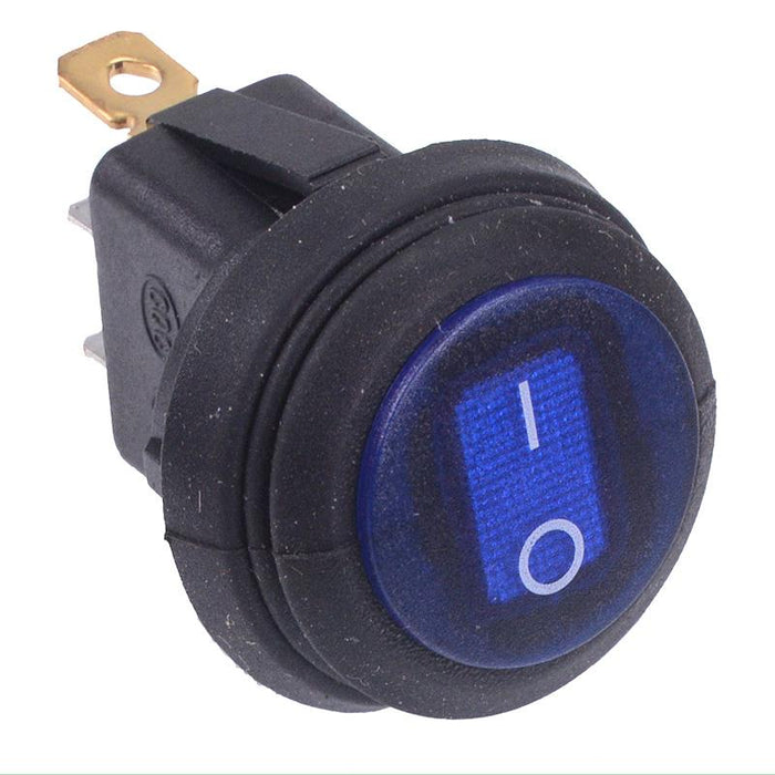 Blue Illuminated On-Off Waterproof Rocker Switch SPST 230V