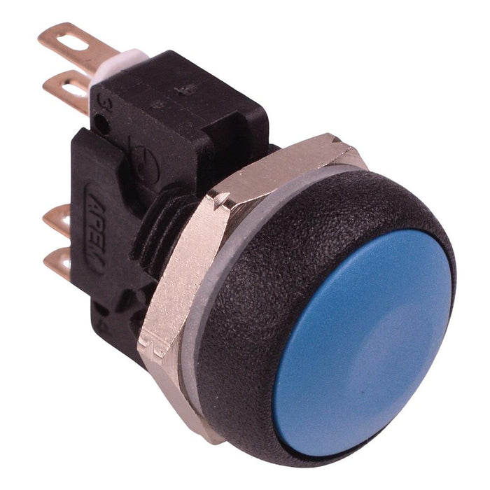 IRR8Z212 APEM Blue Round 16mm Momentary Push Button Switch DPDT 5A IP67