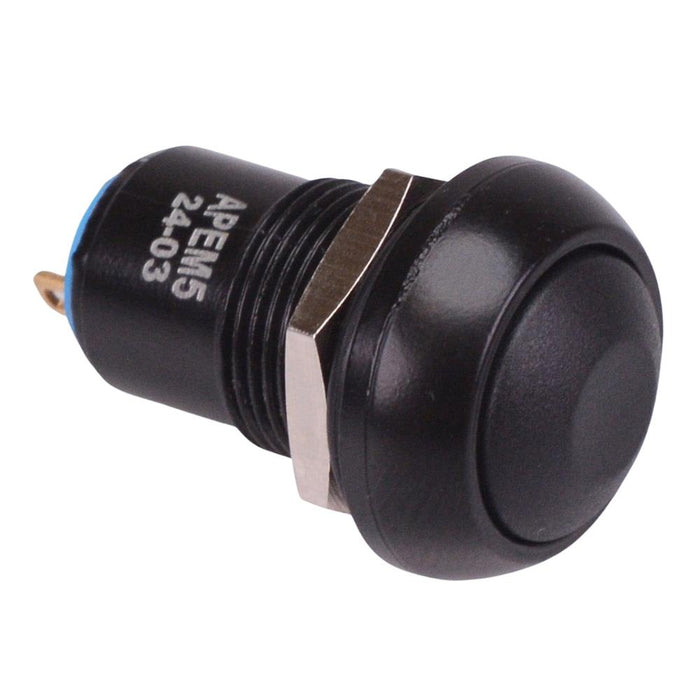 IPR1SAD2 Black Latching 12mm Push Button Switch SPST IP67 APEM
