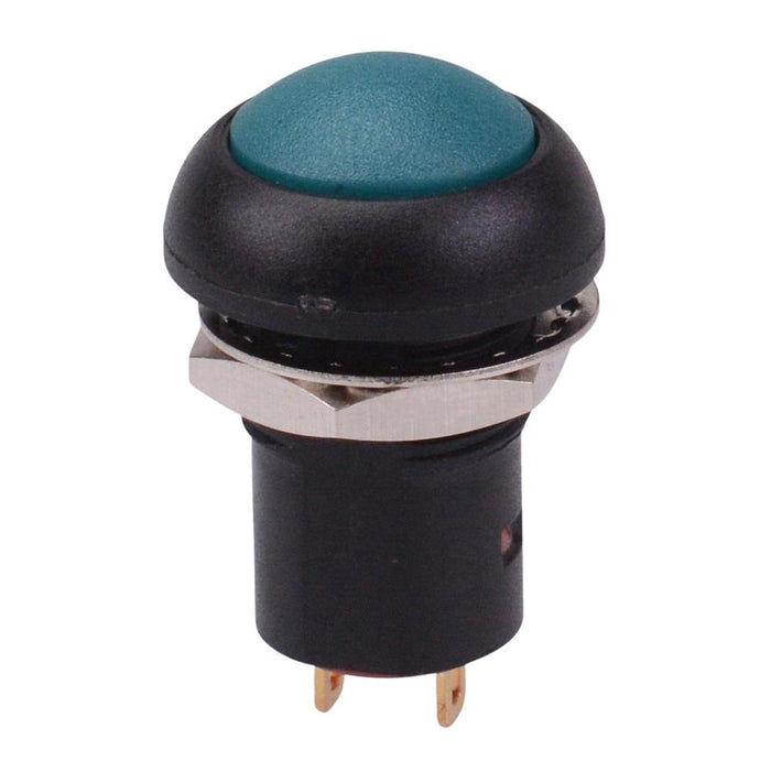 Green On-Off Latching 12mm Round Push Button Switch SPST IP67