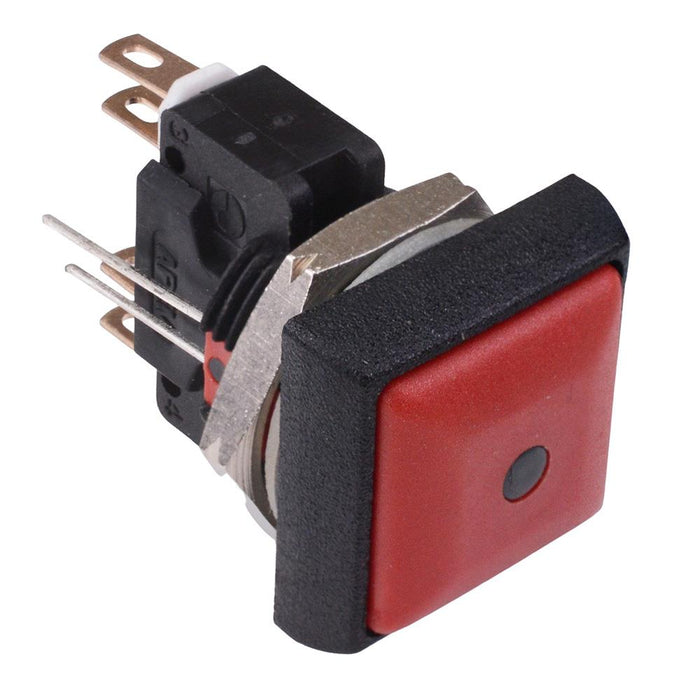 IRC8Z262L0S APEM Red LED Red Button Square 16mm Momentary Push Button Switch DPDT 5A IP67