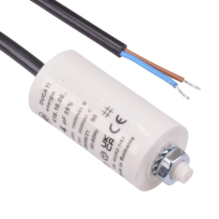 4uF Motor Run Prewired Capacitor Metallised Polypropylene 425V