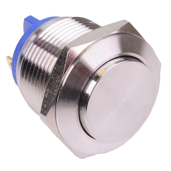 Off-(On) 19mm Raised Stainless Steel Vandal Resistant Push Button Switch 2A SPST