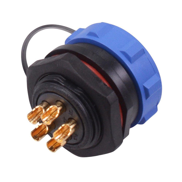 5 Pin Waterproof W21 Female Socket Panel Mount Connector IP68