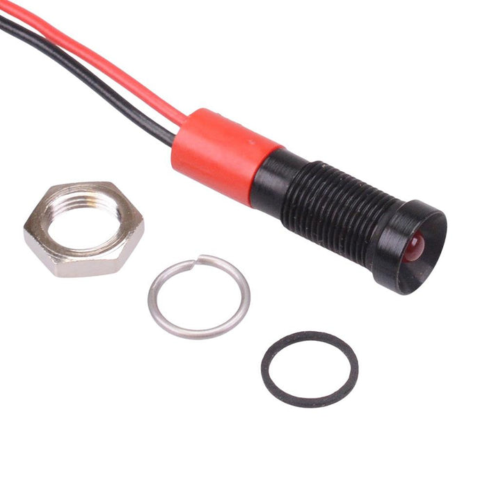 Q6R3BXXR12E Red Recessed 6mm 12VDC LED Panel Indicator IP67 APEM