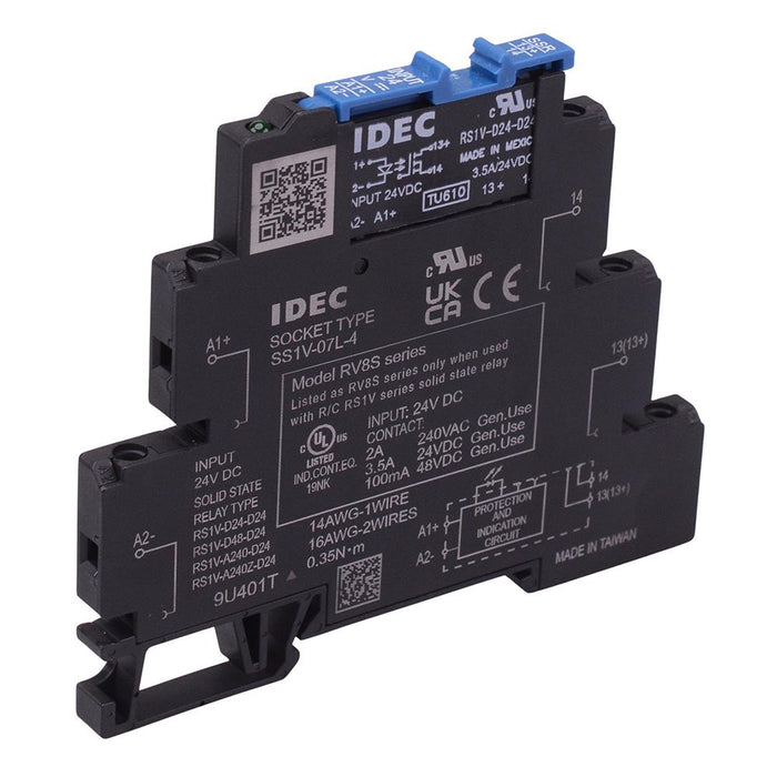 RV8S-L-D24-D24 DIN Mount 24VDC 6mm Slim Interface Solid State Relay SPDT IDEC