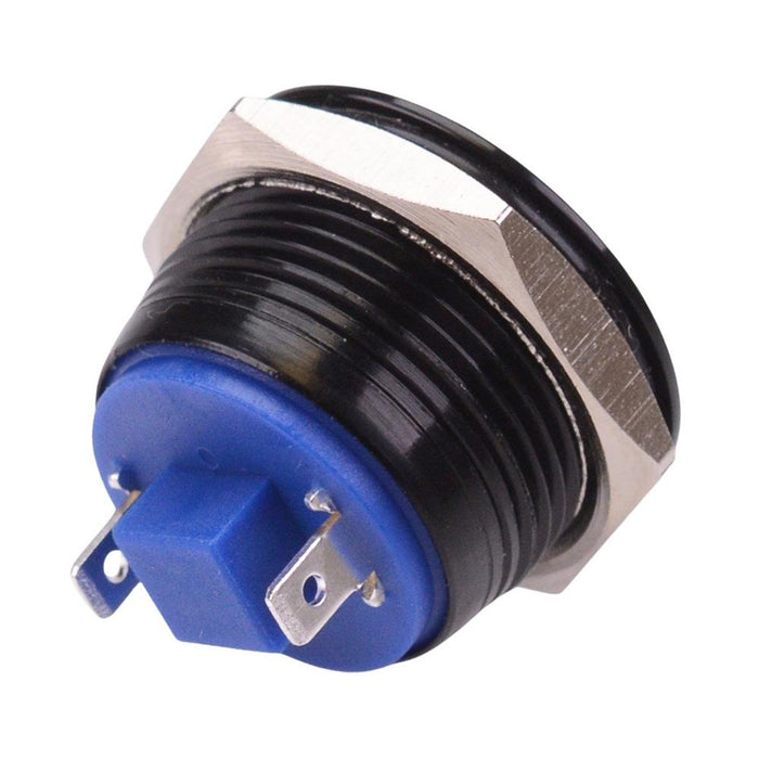 Black Off-(On) Momentary 19mm Push Button Switch SPST