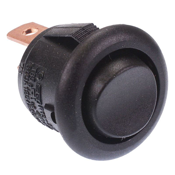 Black Mini Round On-Off-On Rocker Switch SPDT 12A SCI R13-270D