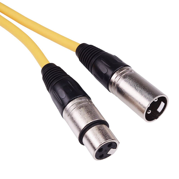 Yellow 10M XLR Male to Female Microphone Lead