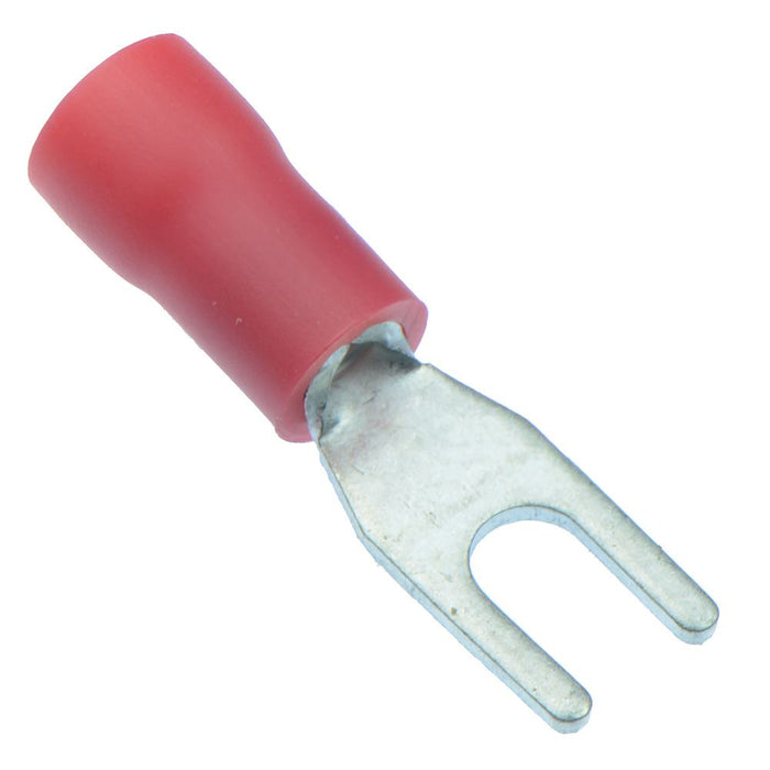 Red 3.2mm Insulated Crimp Fork Terminal (Pack of 100)