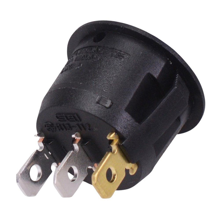 Blue 230V illuminated 20mm Round Rocker Switch SPST 10A R13-112B-02