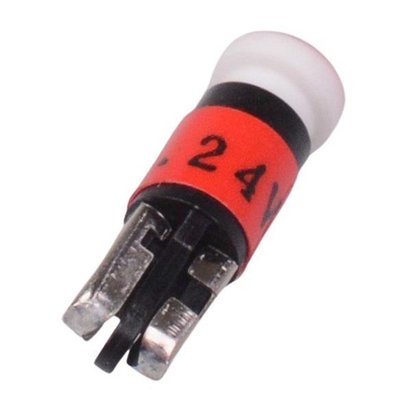 Red 24V LED Lamp Bulb Wedge Base 24mcd
